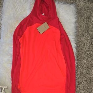 Nike Youth Bright Coral and Red Hooded Pullover